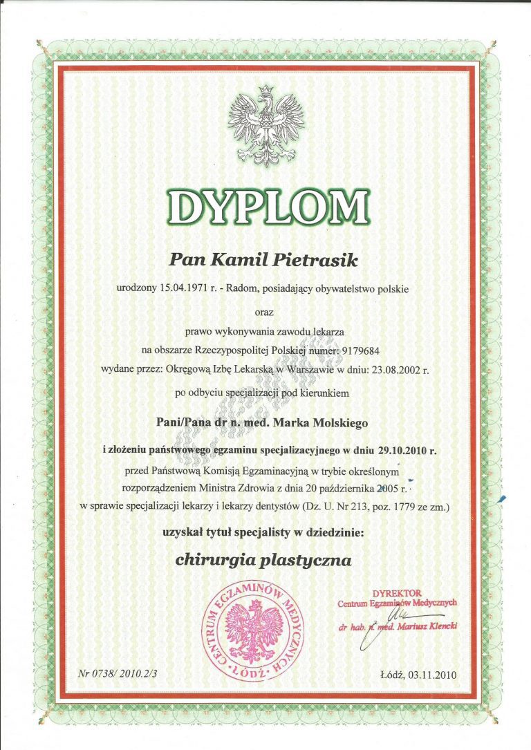 Specjalizacja Chirurgia Plastyczna